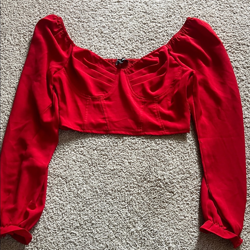 Fashion Nova Vibrant Red Blouse